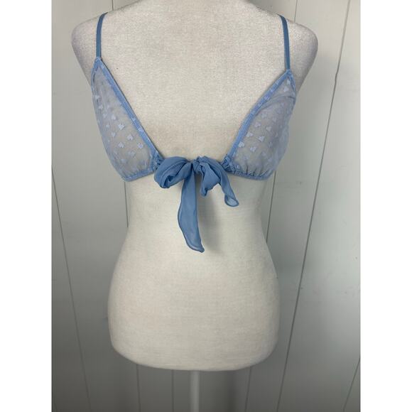 FP Intimately X Only Hearts Collab Bralette with front bow in Sky. Size L. NWT - Picture 1 of 8